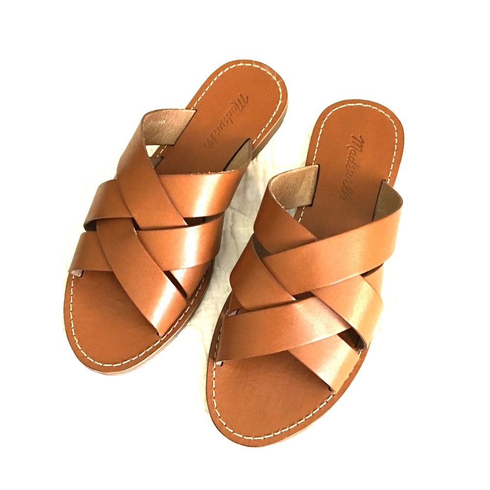 Madewell Woven Boardwalk Sandals in English Saddle